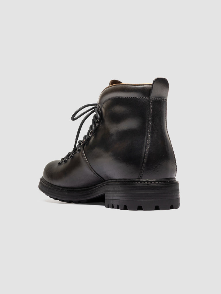 3164 07 - Grey Leather Lace Up Boots