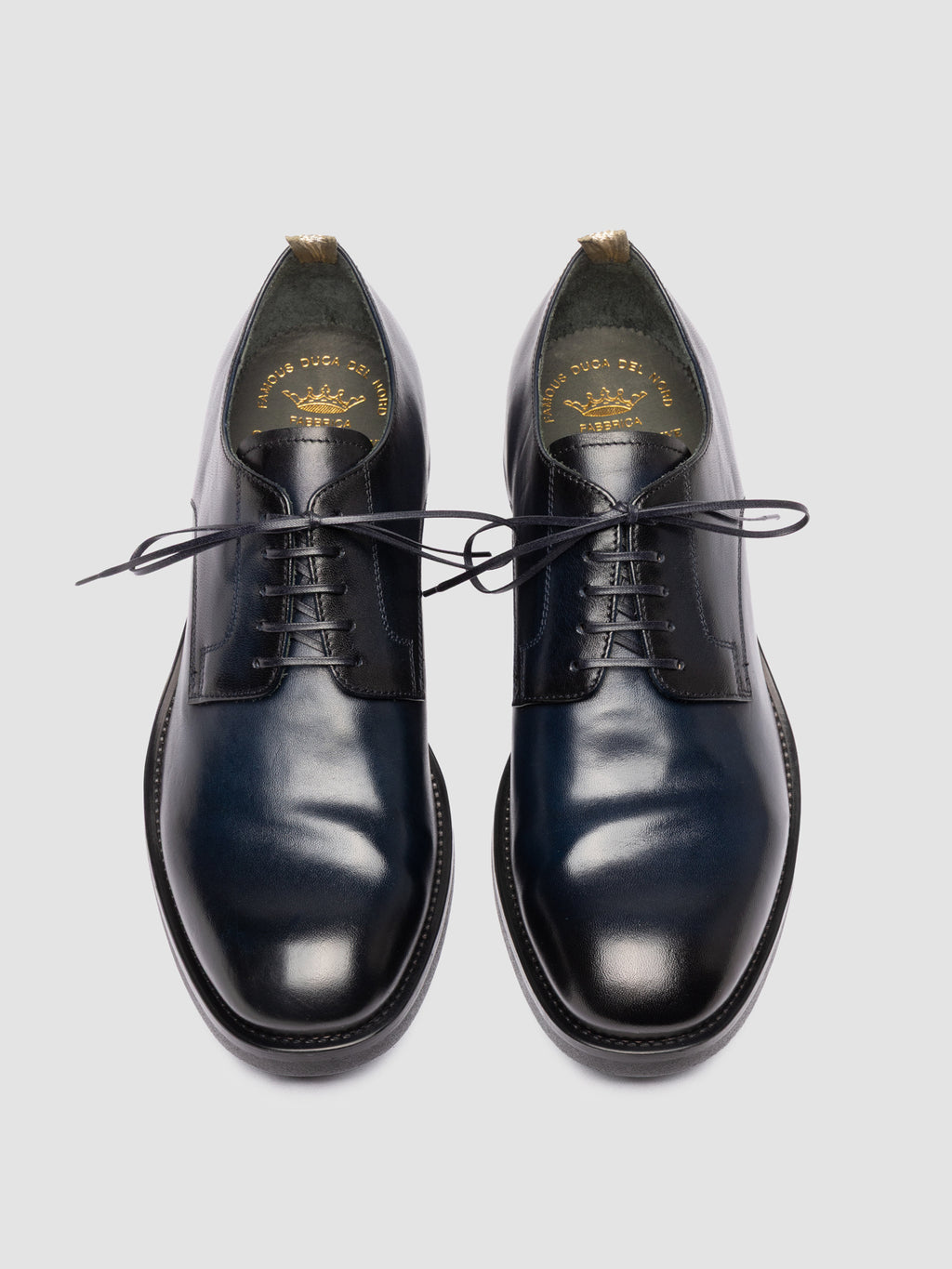 ACADEMIA 001 - Scarpe Derby in Pelle Blu - image 2,side view