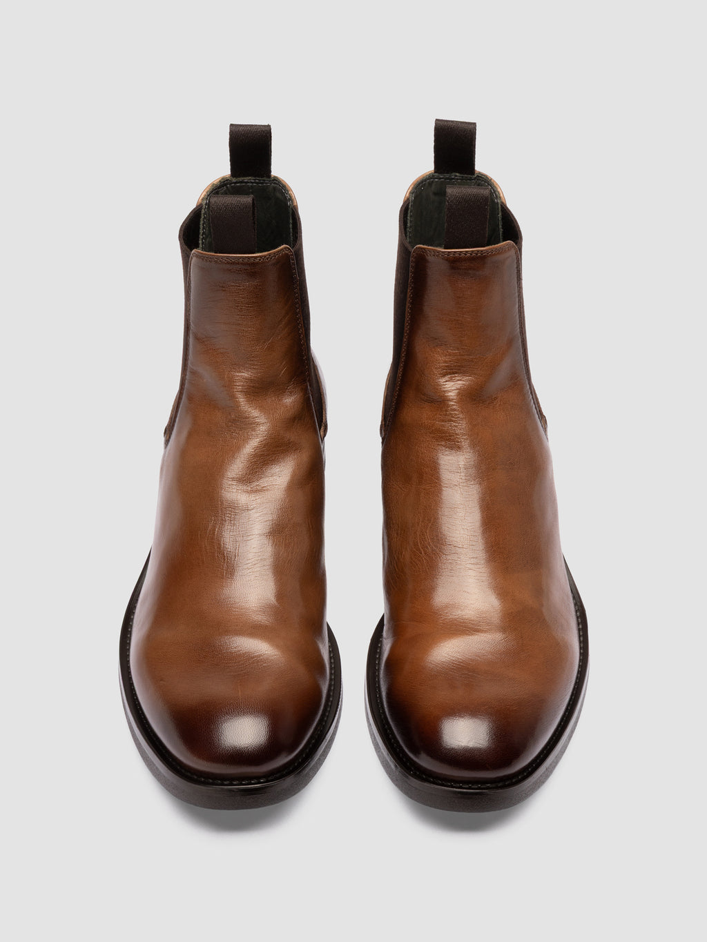 ACADEMIA 002 - Stivaletti Chelsea in Pelle Color Tortora - image 2,side view