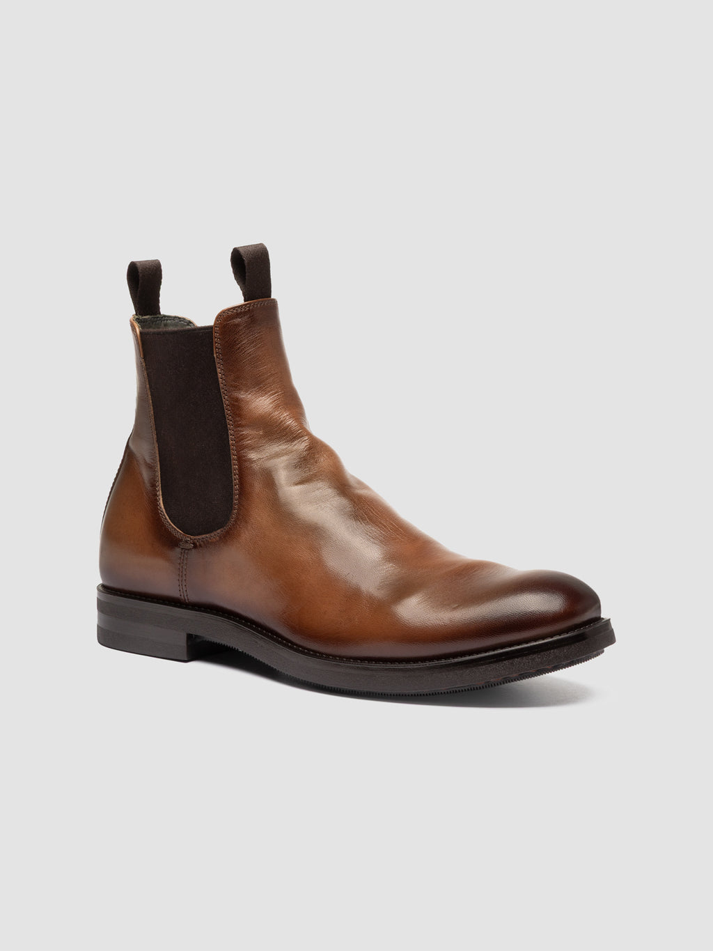 ACADEMIA 002 - Stivaletti Chelsea in Pelle Color Tortora - image 3,side view