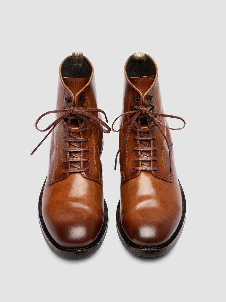 ACADEMIA 003 - Stivali Stringati in Pelle Marrone