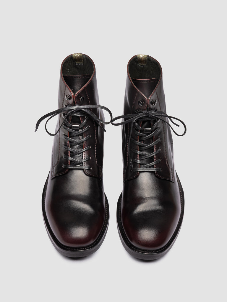 ACADEMIA 003 - Stivali Stringati in Pelle Bordeaux