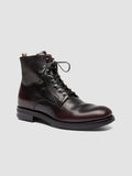 ACADEMIA 003 - Stivali Stringati in Pelle Bordeaux - thumb image 3,side view
