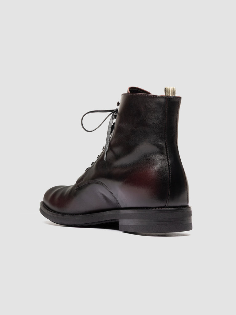 ACADEMIA 003 - Stivali Stringati in Pelle Bordeaux
