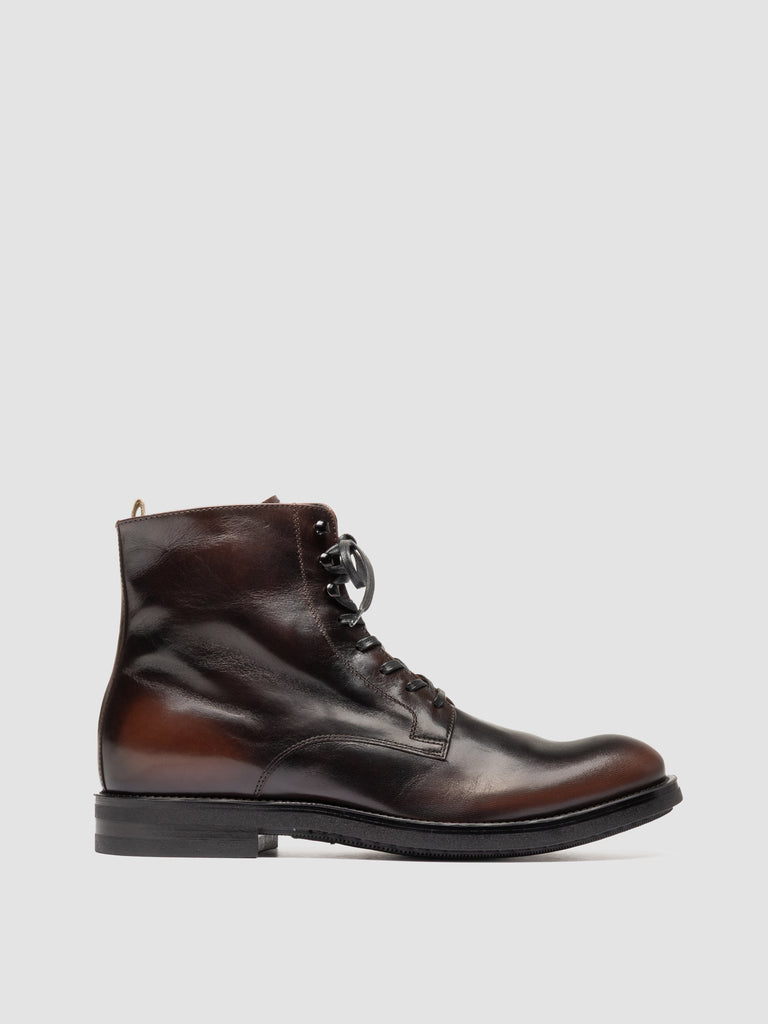 ACADEMIA 003 - Stivali Stringati in Pelle Marrone