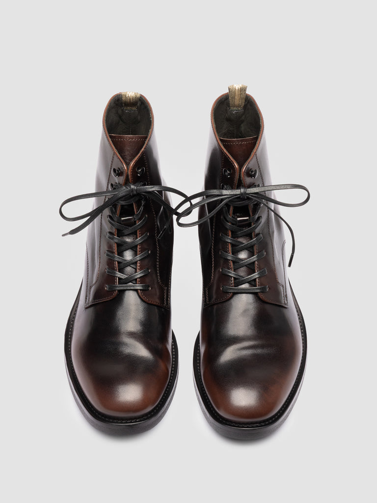 ACADEMIA 003 - Stivali Stringati in Pelle Marrone