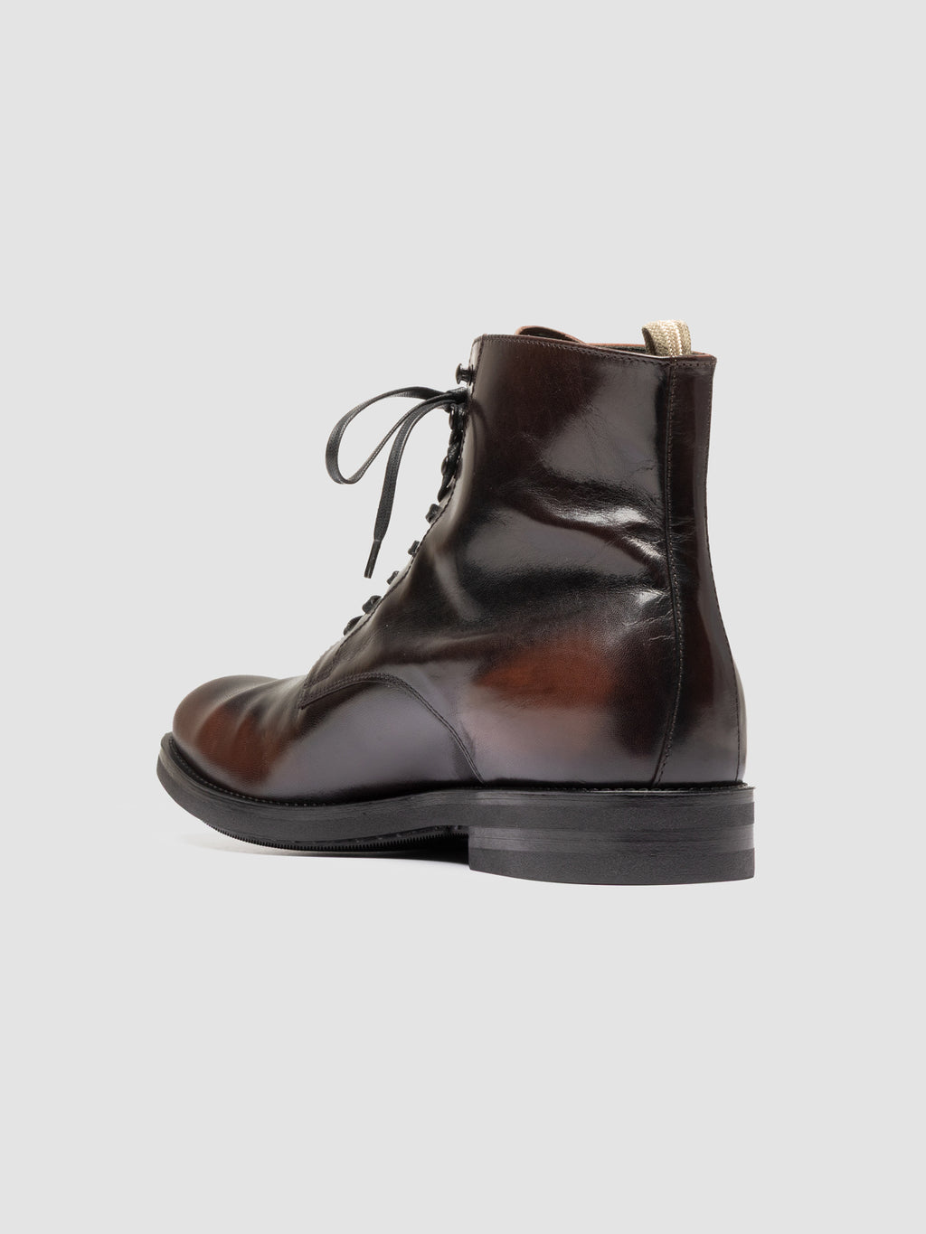 ACADEMIA 003 - Stivali Stringati in Pelle Marrone - image 4,side view