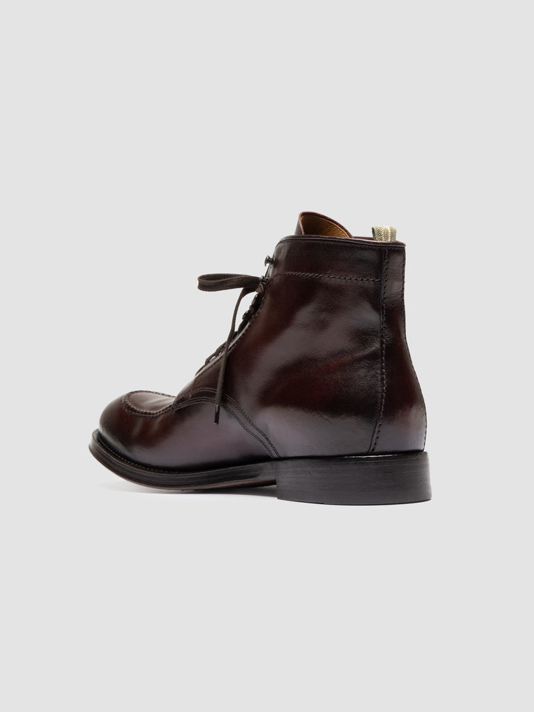 ADMIRAL 014 - Stivali Stringati in Pelle Bordeaux