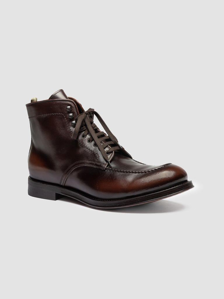 ADMIRAL 014 - Braune Schnürstiefel aus Leder