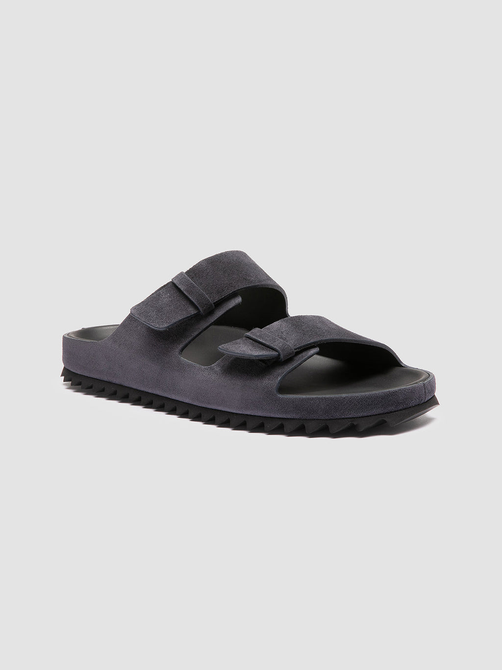 AGORÀ 010 - Navy Suede Slide Sandals - image 3,side view