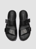 AGORÀ 010 - Black Leather Slide Sandals