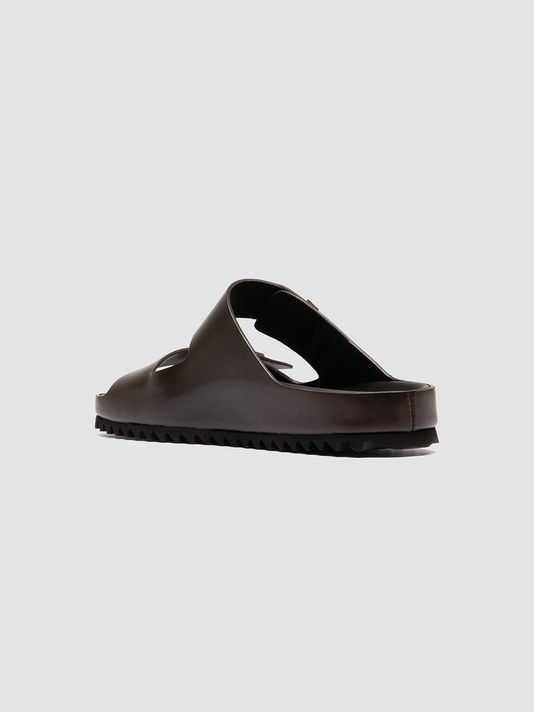 AGORÀ 010 - Brown Leather Slide Sandals