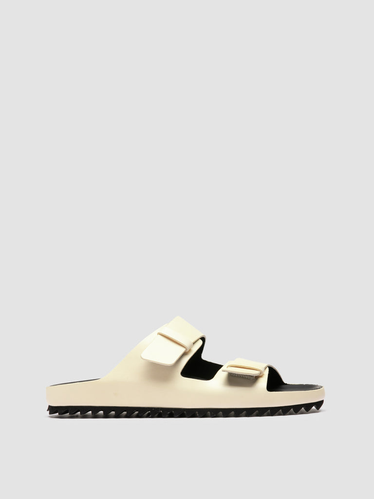 AGORÀ 010 - Ivory Leather Slide Sandals