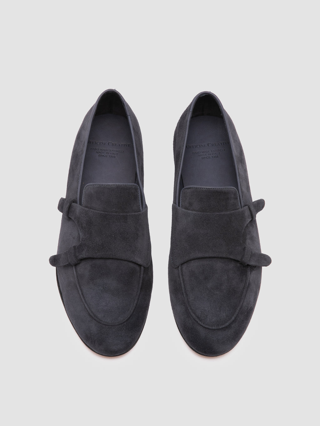 AIRTO 010 - Blue Suede Monk Loafers - image 2,side view