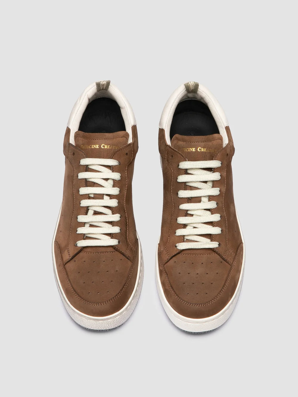 THE ANSWER 002 - Braune Sneakers aus Leder und Wildleder - image 2,side view