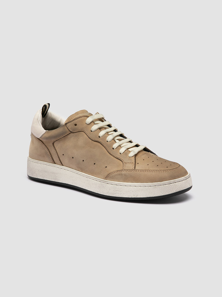 THE ANSWER 002 - Beige Leather and Suede Sneakers