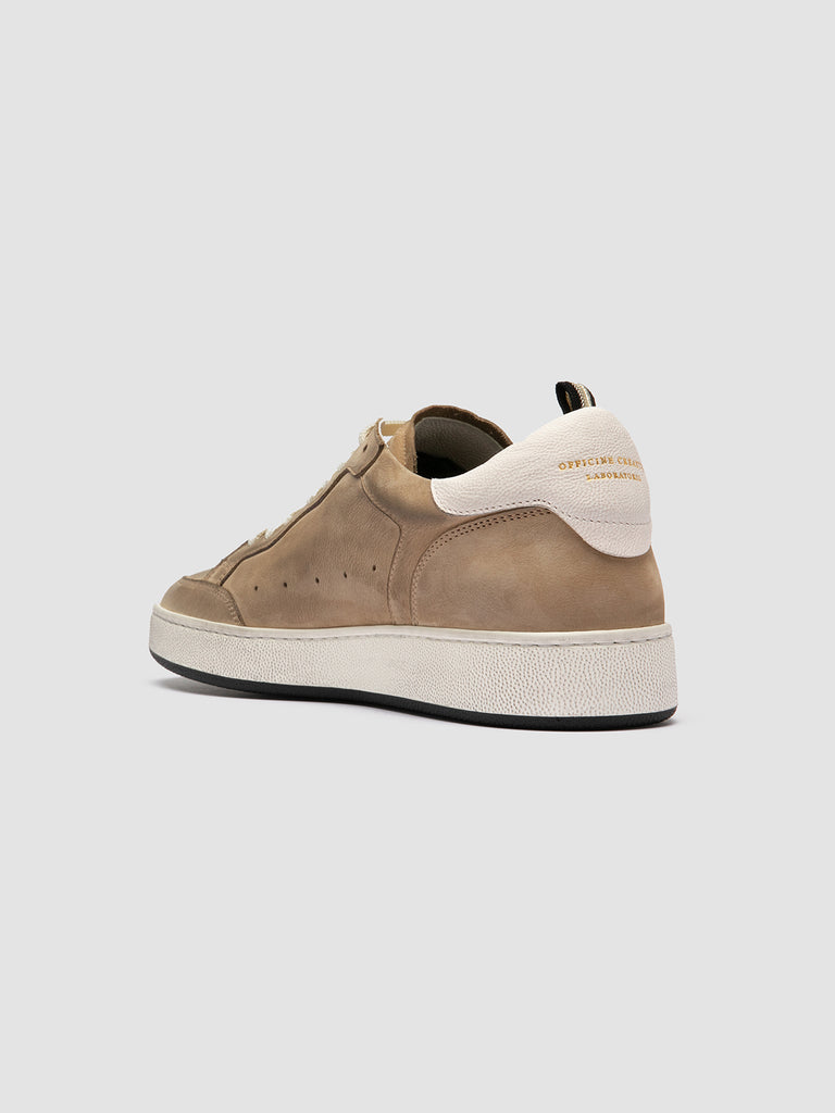 THE ANSWER 002 - Beige Leather and Suede Sneakers