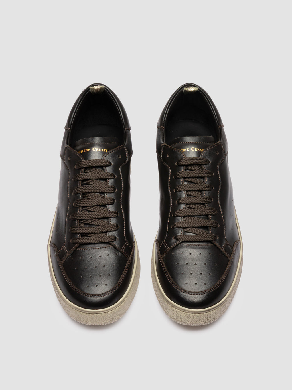 THE ANSWER 005 - Braune Sneakers aus Leder - image 2,side view