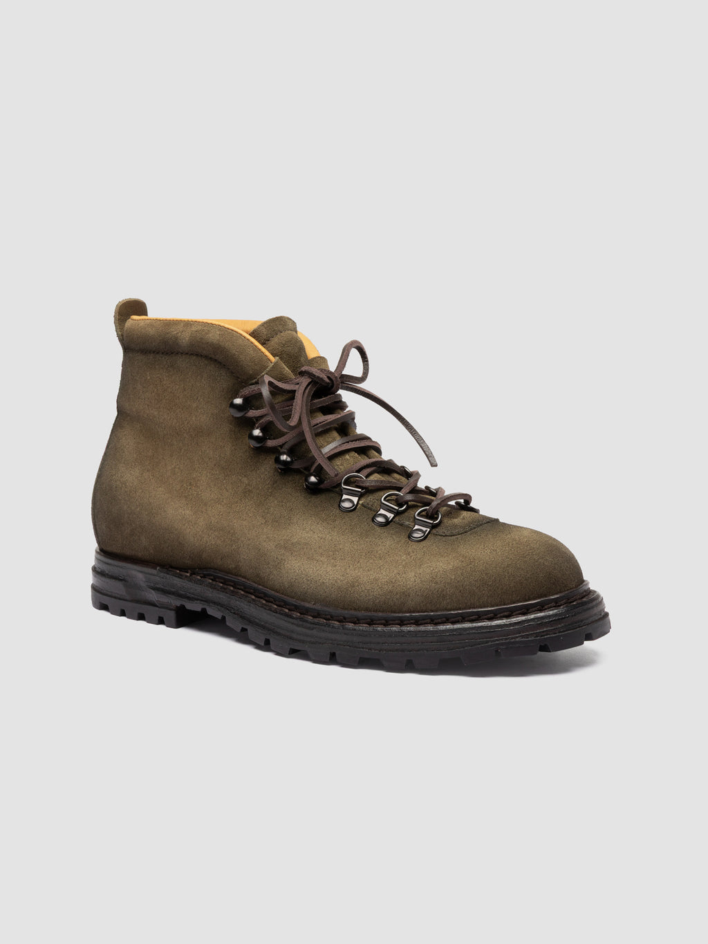 ARTIK 001 - Stivali Stringati in Pelle Scamosciata Marrone - image 3,side view