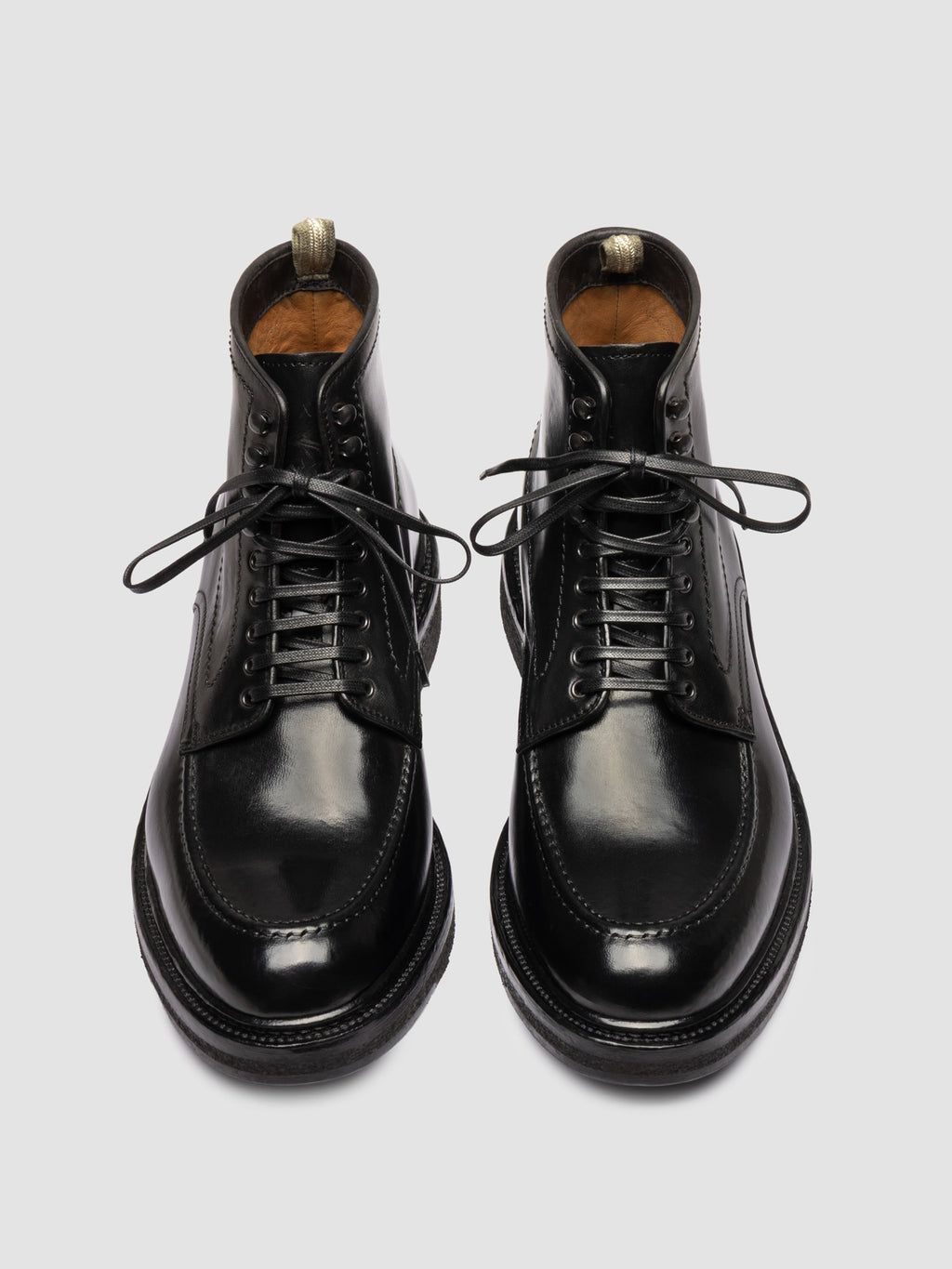 ASTON CREPE 004 - Black Leather Lace Up Boots - image 2,side view