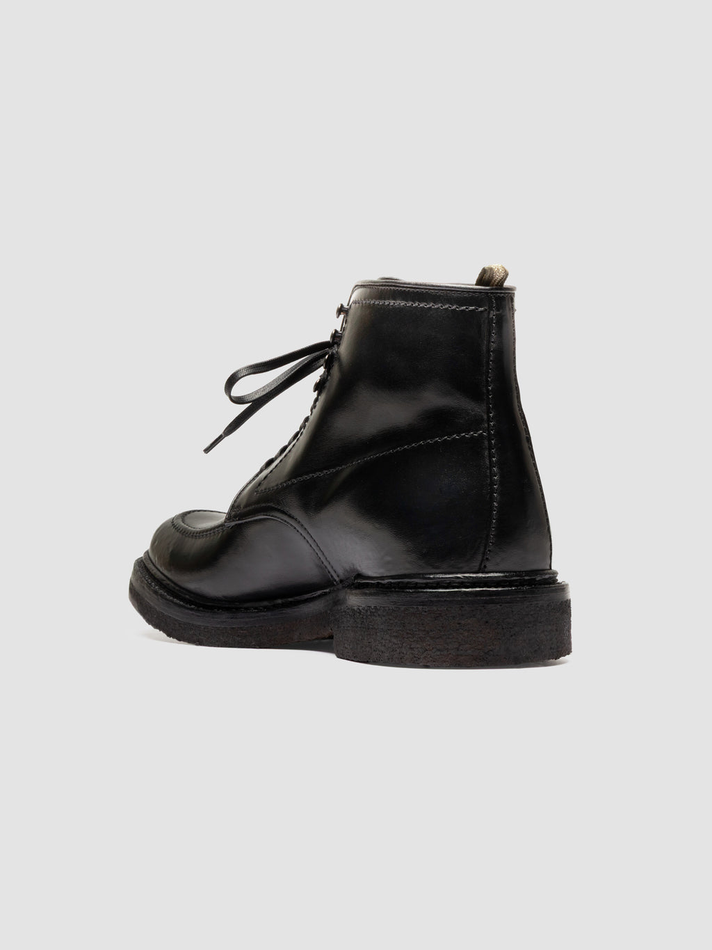 ASTON CREPE 004 - Black Leather Lace Up Boots - image 4,side view
