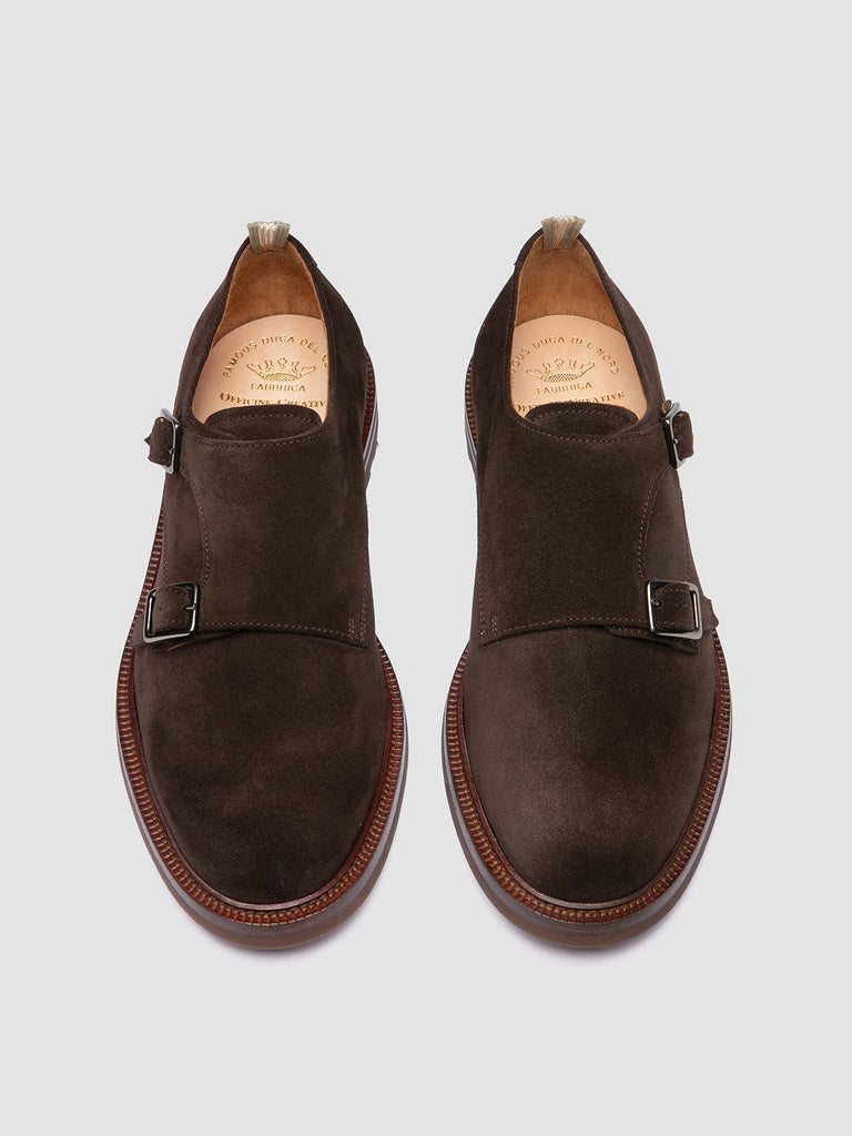 ASTON FLEXI 002 - Brown Suede Monk Shoes