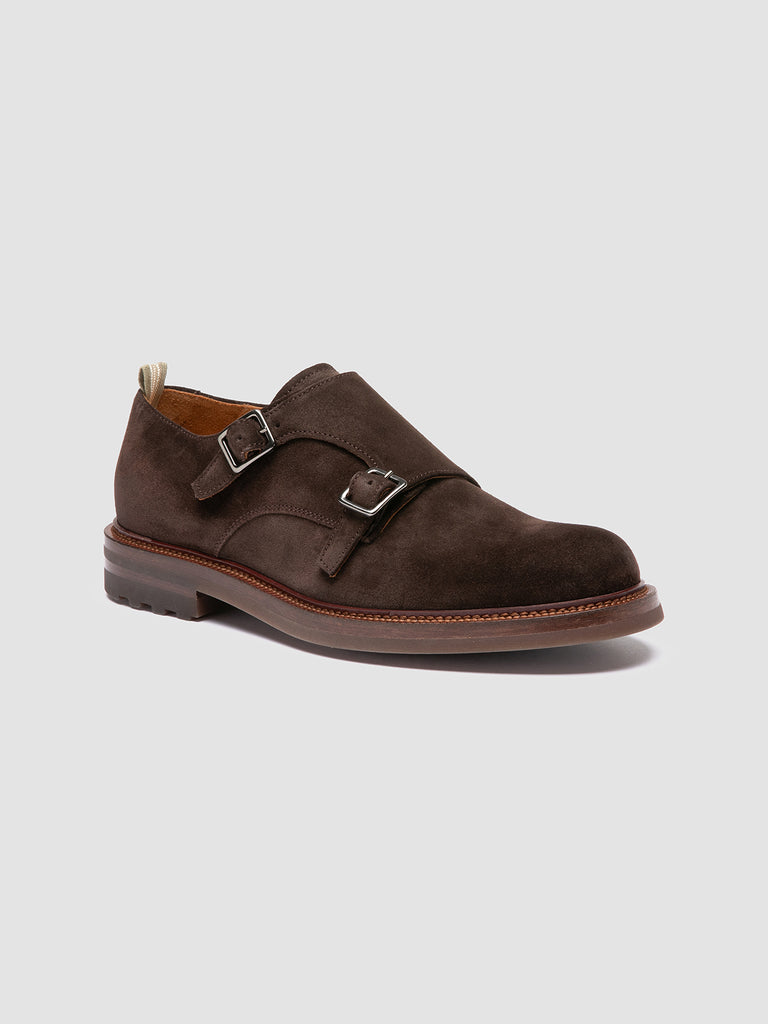 ASTON FLEXI 002 - Brown Suede Monk Shoes