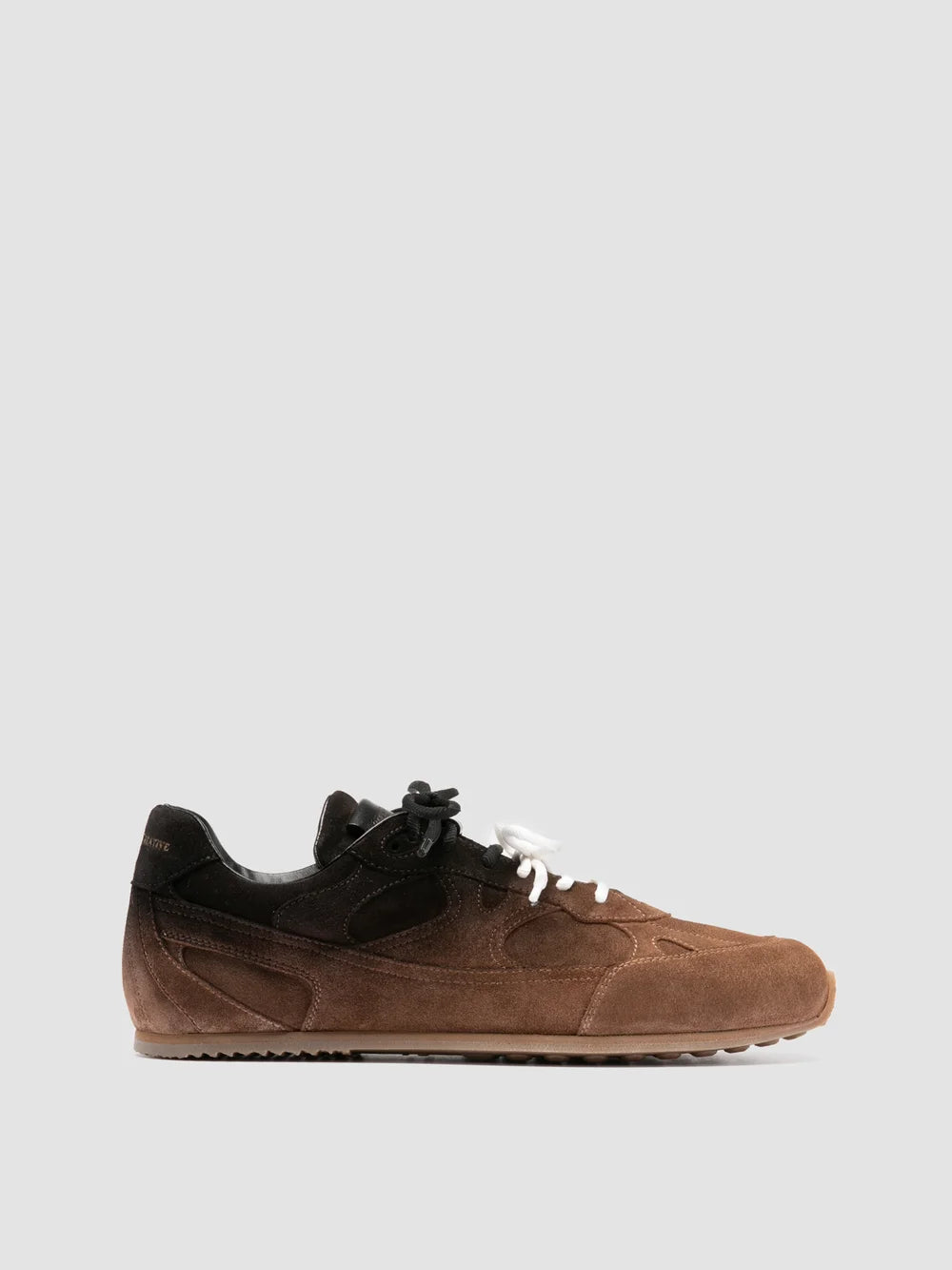 AWAY 004 - Sneaker Basse in Pelle Scamosciata Marrone - image 1,side view