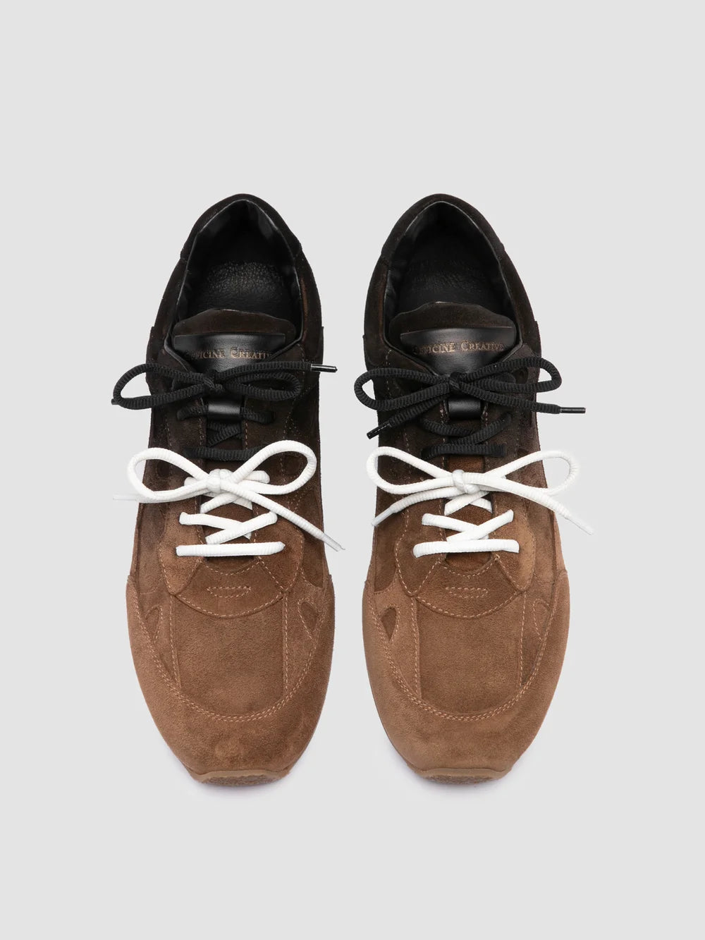 AWAY 004 - Sneaker Basse in Pelle Scamosciata Marrone - image 2,side view