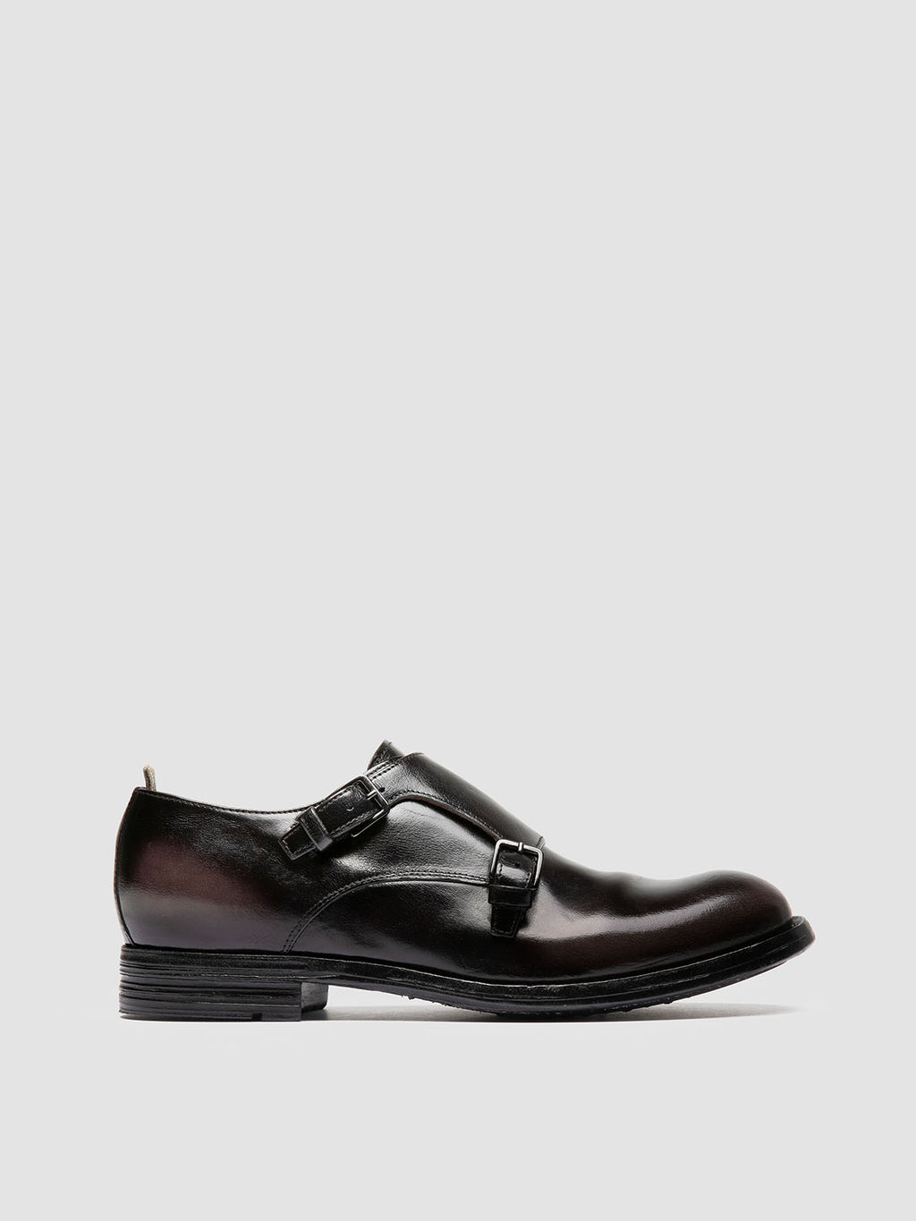 BALANCE 024 - Black Leather Monk Shoes - image 1,side view