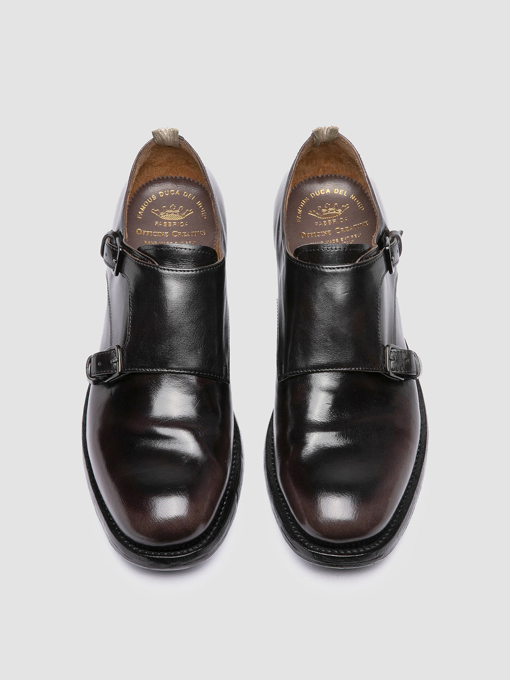 BALANCE 024 - Black Leather Monk Shoes - image 2,side view
