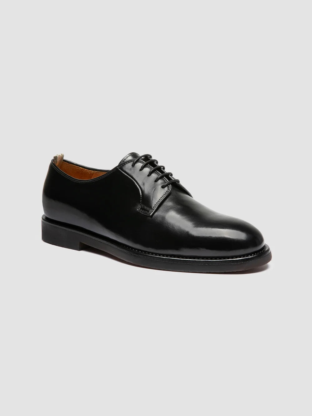 BARITON FLEXI 001 - Black Leather Derby Shoes - image 3,side view