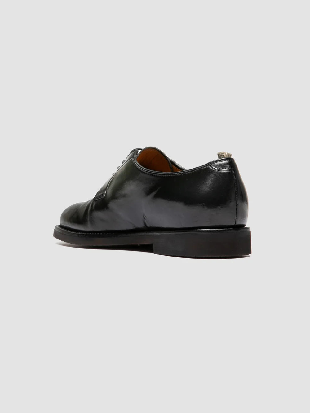 BARITON FLEXI 001 - Black Leather Derby Shoes - image 4,side view