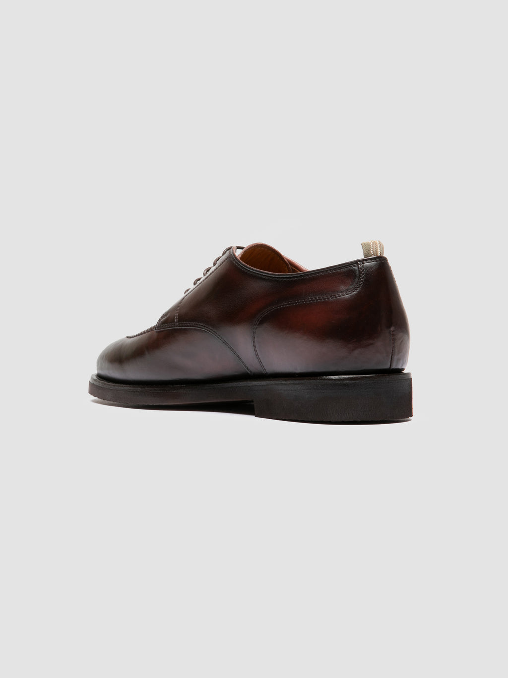 BARITON FLEXI 005 - Burgundy Leather Derby Shoes - image 4,side view