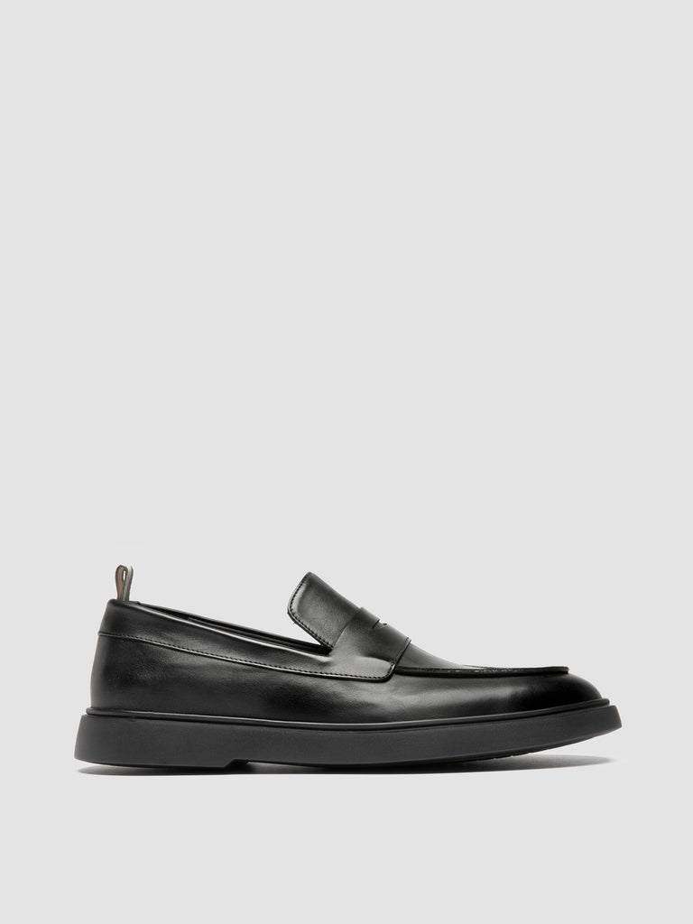 BONES 001 - Black Leather Penny Loafers