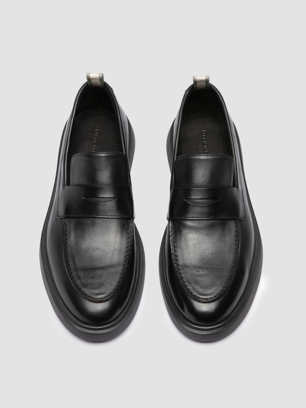 BONES 001 - Schwarze Penny-Loafer aus Leder - image 2,side view