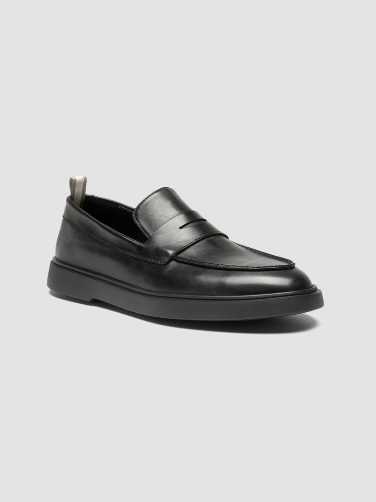 BONES 001 - Black Leather Penny Loafers