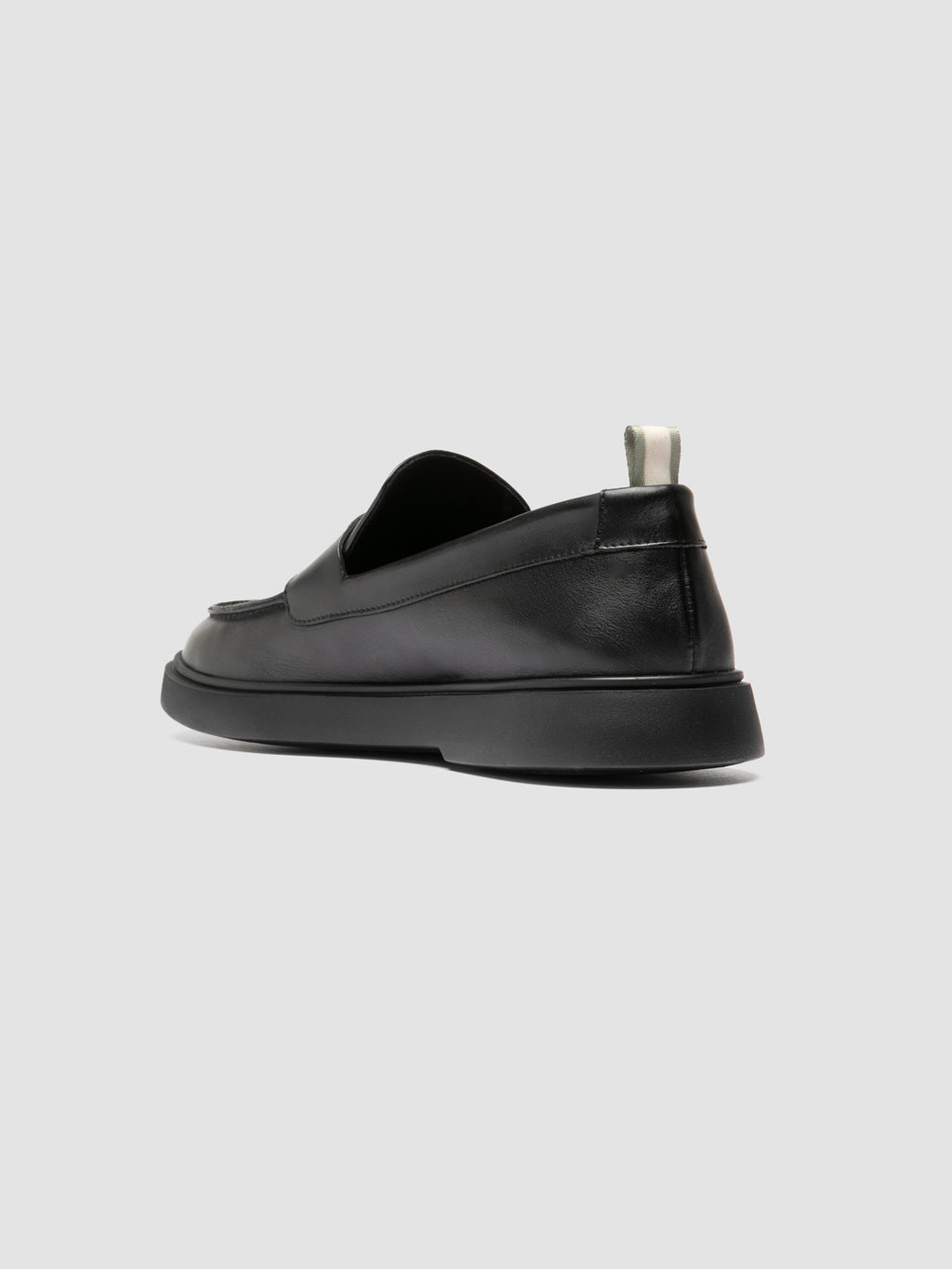 BONES 001 - Schwarze Penny-Loafer aus Leder - image 4,side view