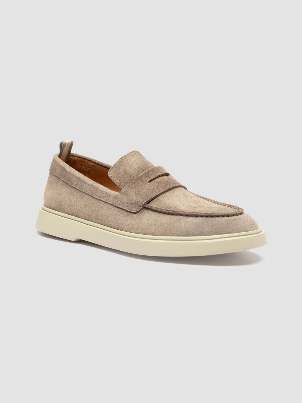 BONES 001 - Taupe Suede Penny Loafers - image 3,side view