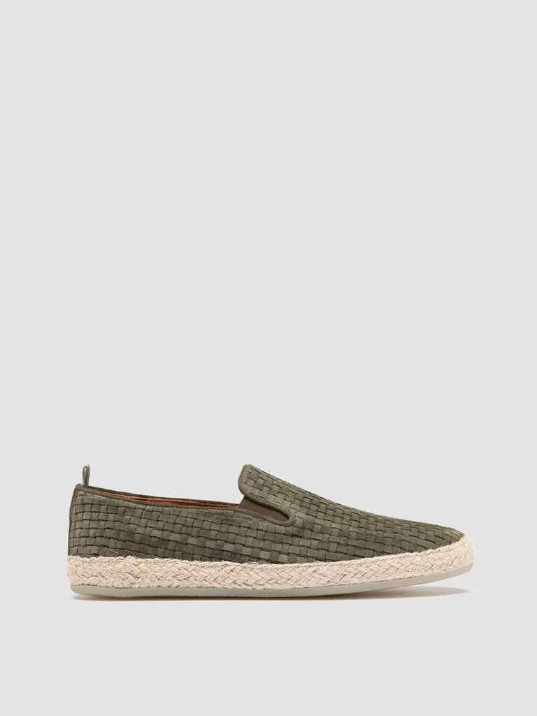 BOWLINE 001 - Green Woven Espadrille Shoes