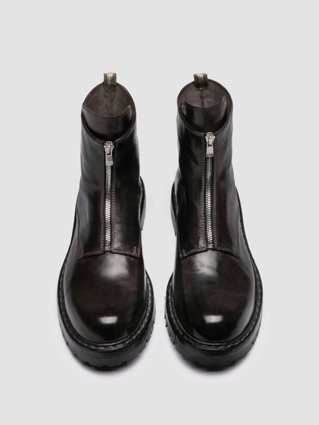 BULLA DD LUG 114 - Grey Leather Zip Boots - image 2,side view