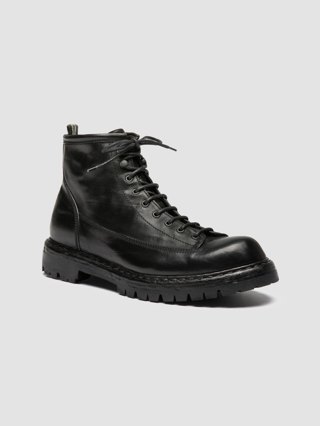 BULLA DD LUG 115 - Black Leather Lace Up Boots - image 3,side view