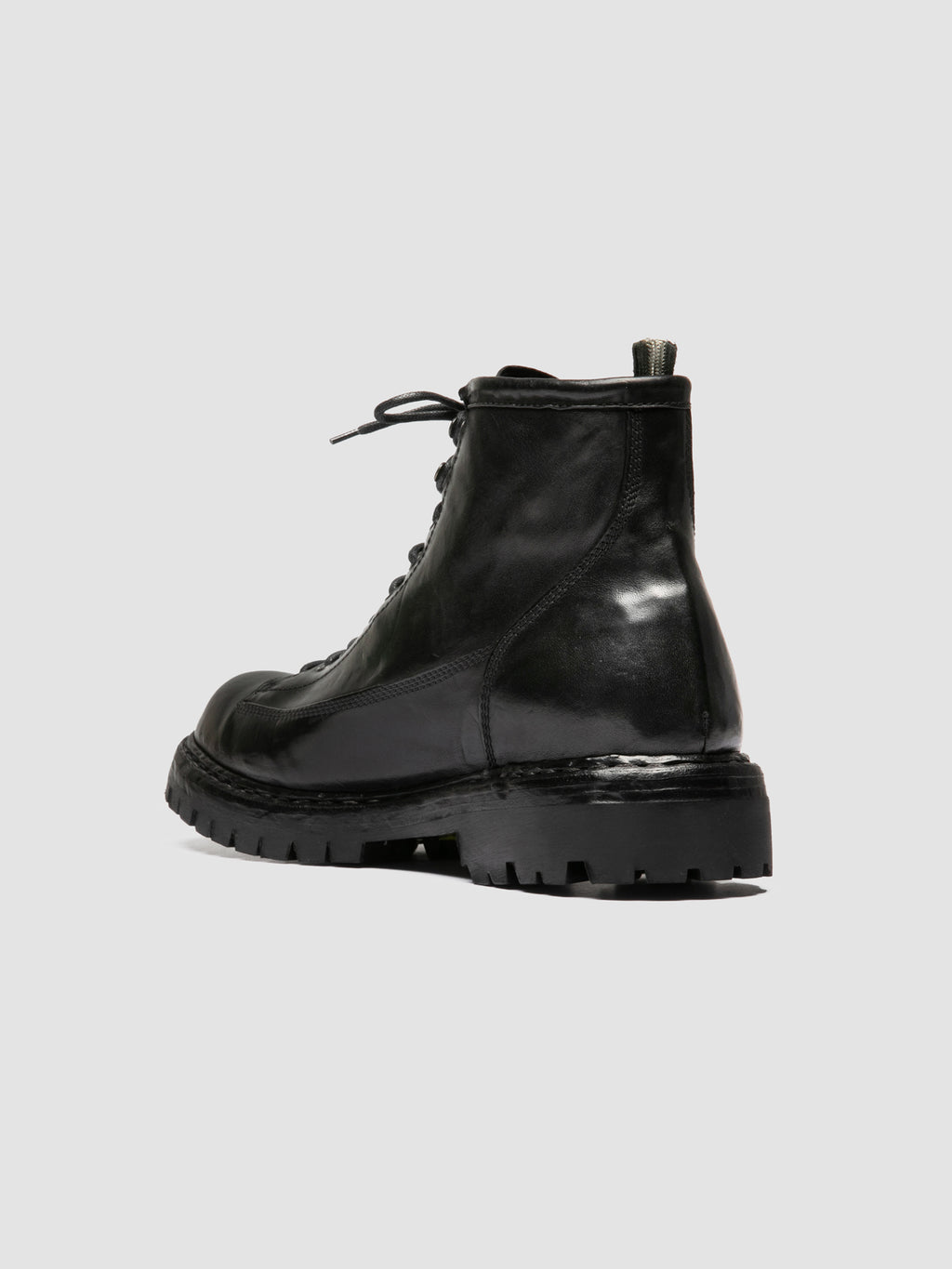 BULLA DD LUG 115 - Black Leather Lace Up Boots - image 4,side view