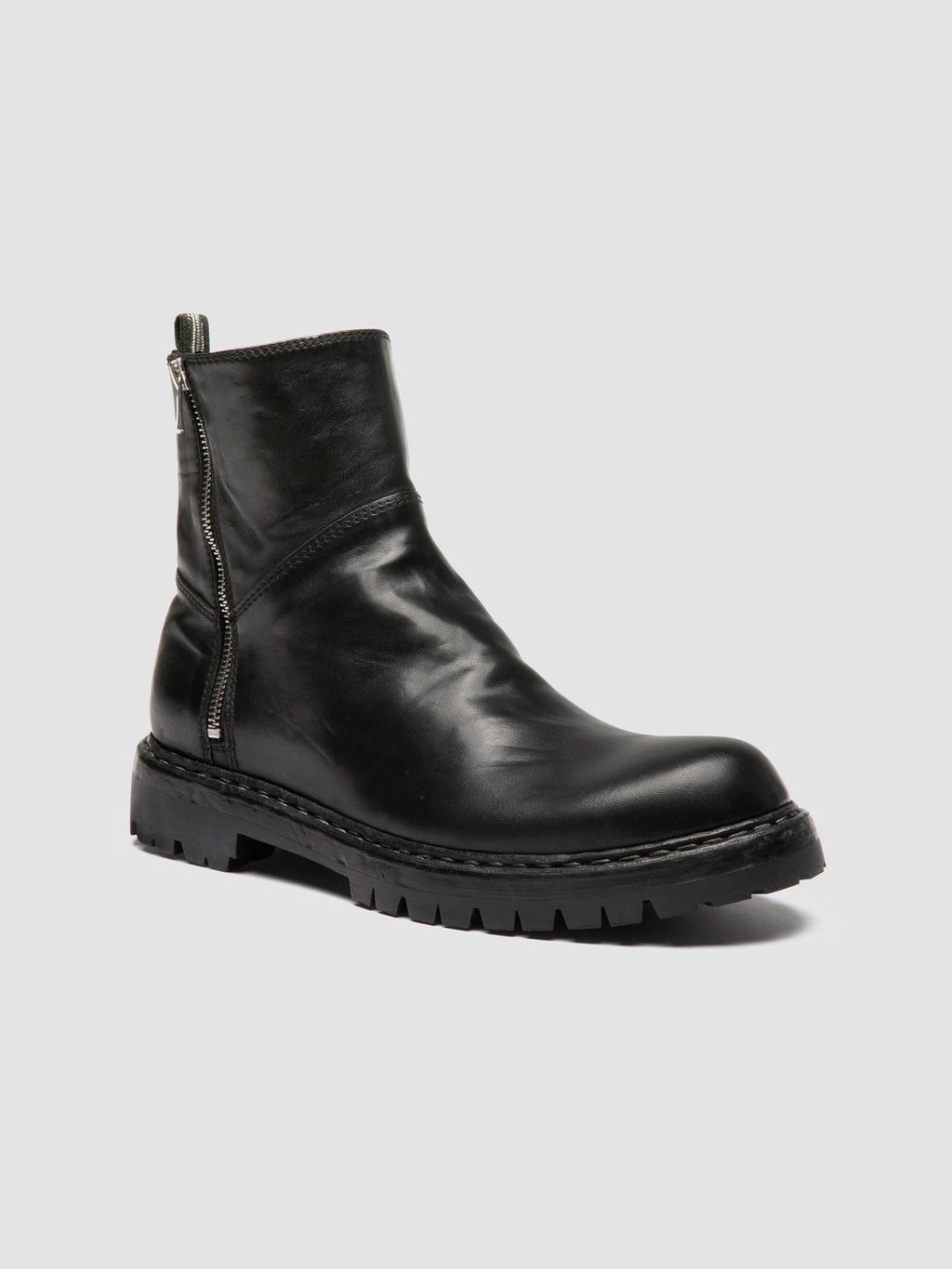 BULLA DD LUG 118 - Black Leather Zip Boots - image 3,side view