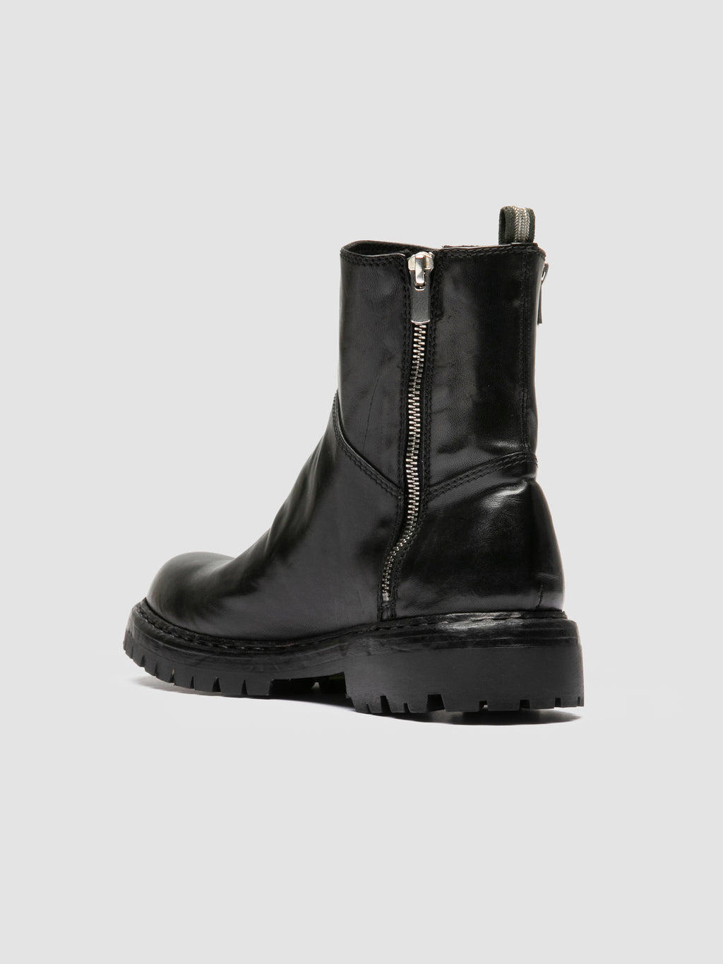 BULLA DD LUG 118 - Black Leather Zip Boots - image 4,side view