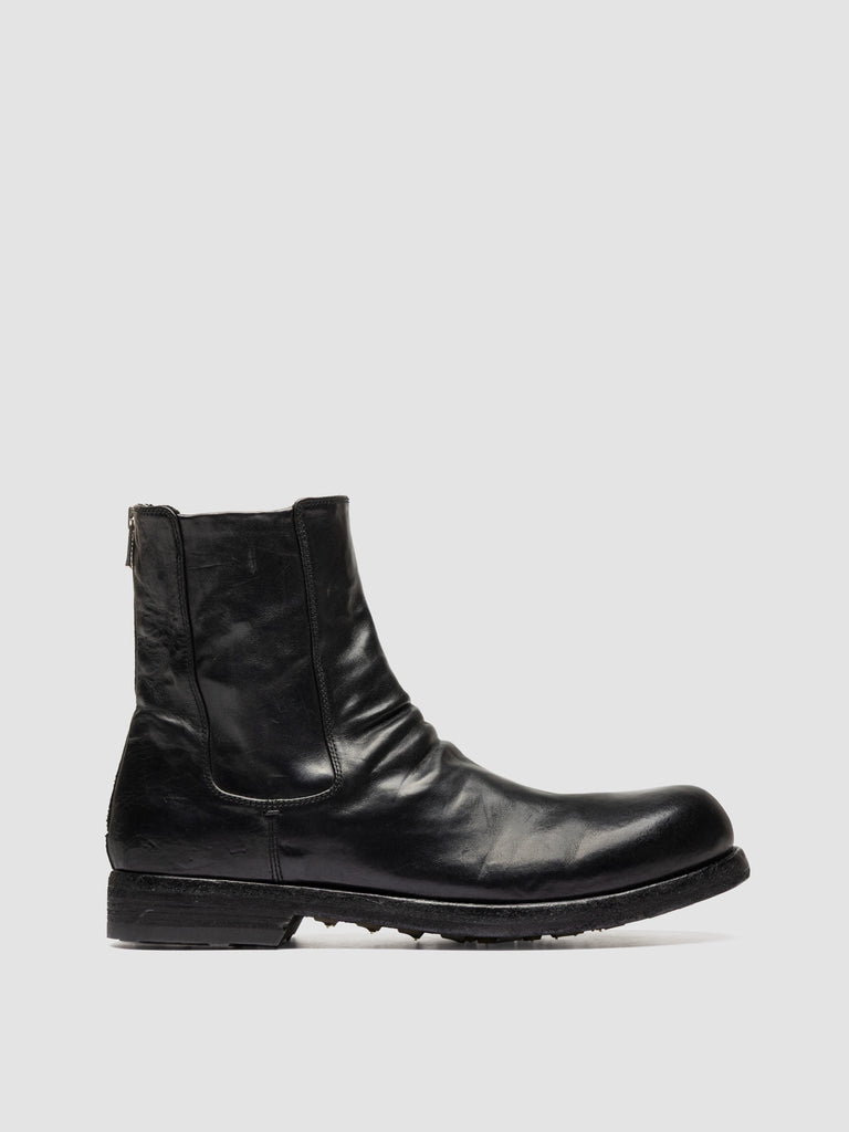 BULLA DD 104 - Schwarze Lederstiefel mit Reißverschluss