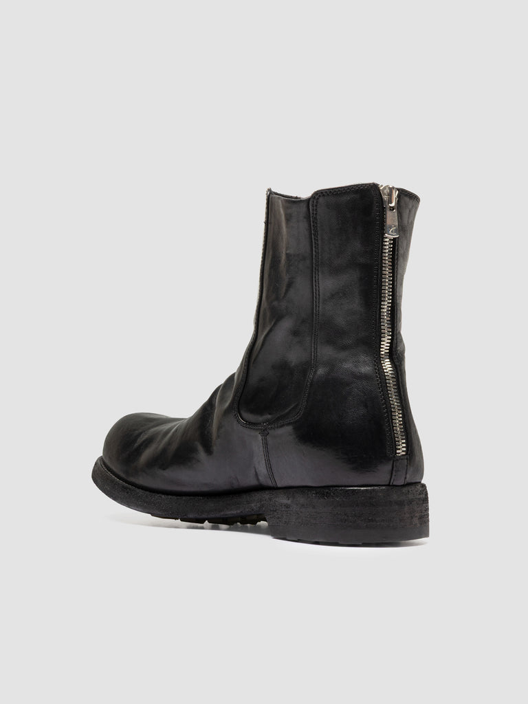 BULLA DD 104 - Schwarze Lederstiefel mit Reißverschluss