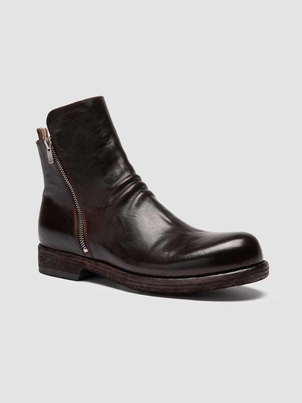 BULLA DD 105 - Brown Leather Zipped Boots - image 3,side view