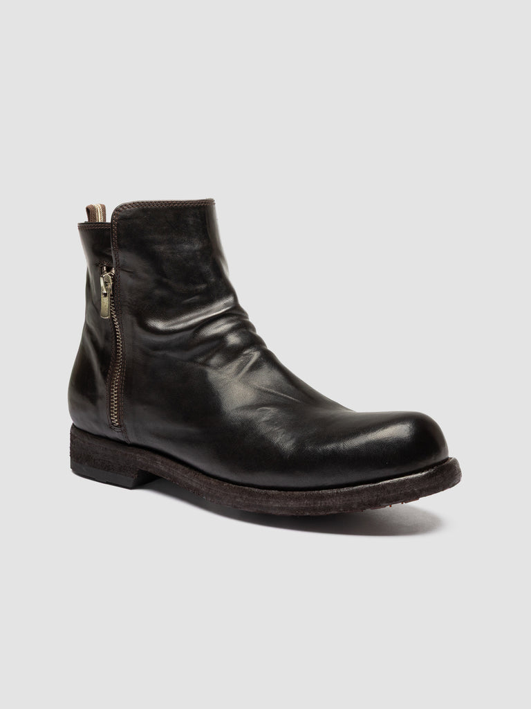 BULLA DD 113 - Stivaletti con Zip in Pelle Marrone