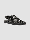 CHIOS 011 - Black Leather Sandals - thumb image 3,side view